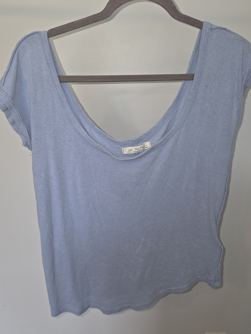 We The Free Scoop Neck Tee in Light Blue
